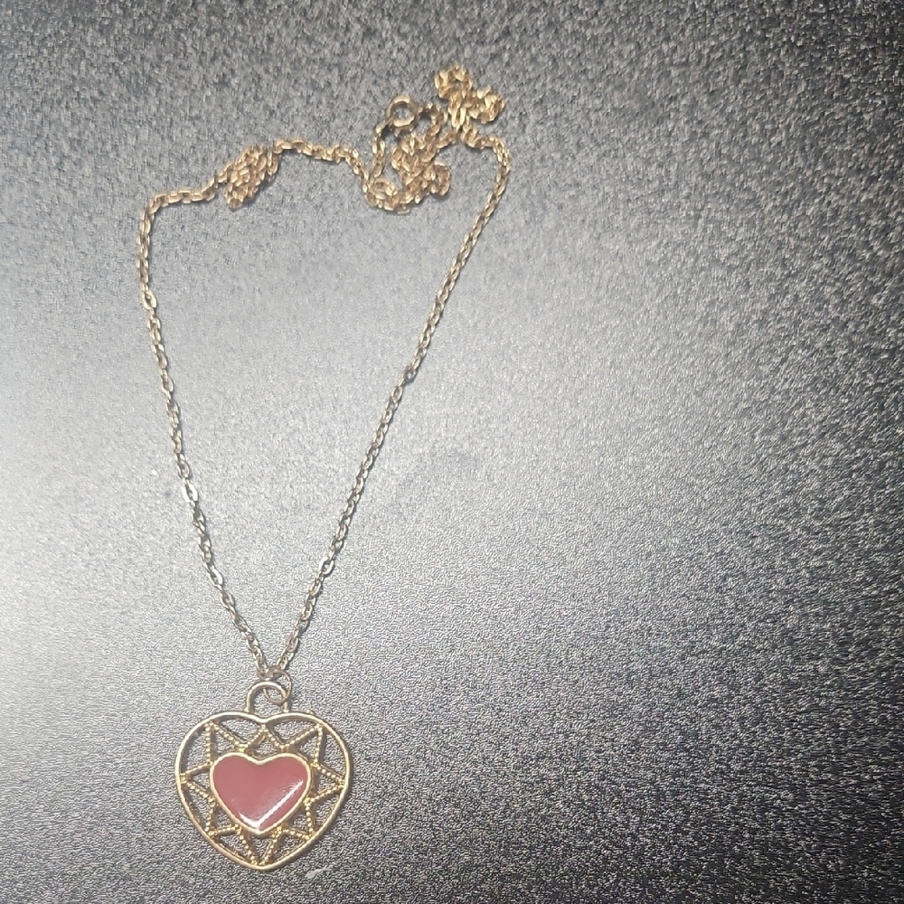 🟡Red And Gold Heart Necklace🟡